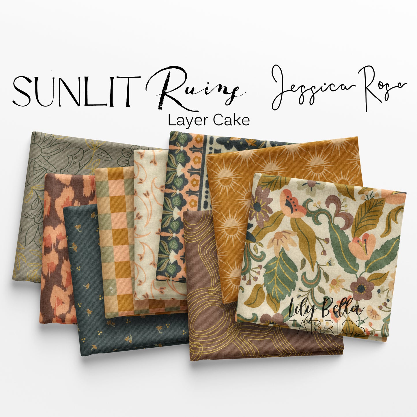 Sunlit Ruins Layer Cake (42 pieces) by Jessica Rose for Moda (38160LC)
