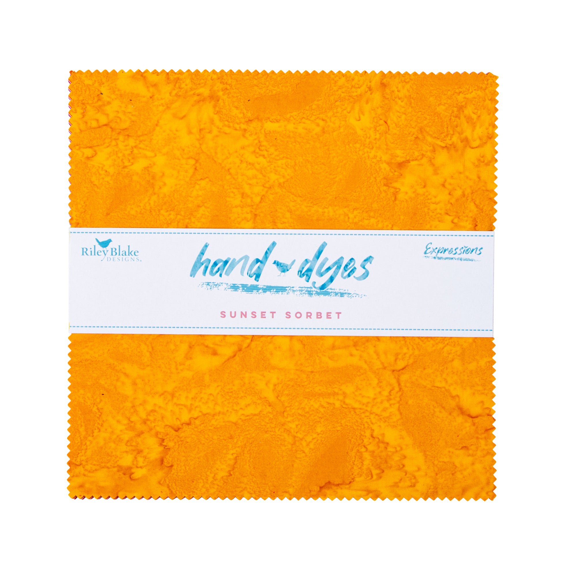 Sunset Sorbet Expressions Batiks Hand-Dyes 10 Inch Stacker (42 pieces) by Riley Blake Designs (10-21003-42)