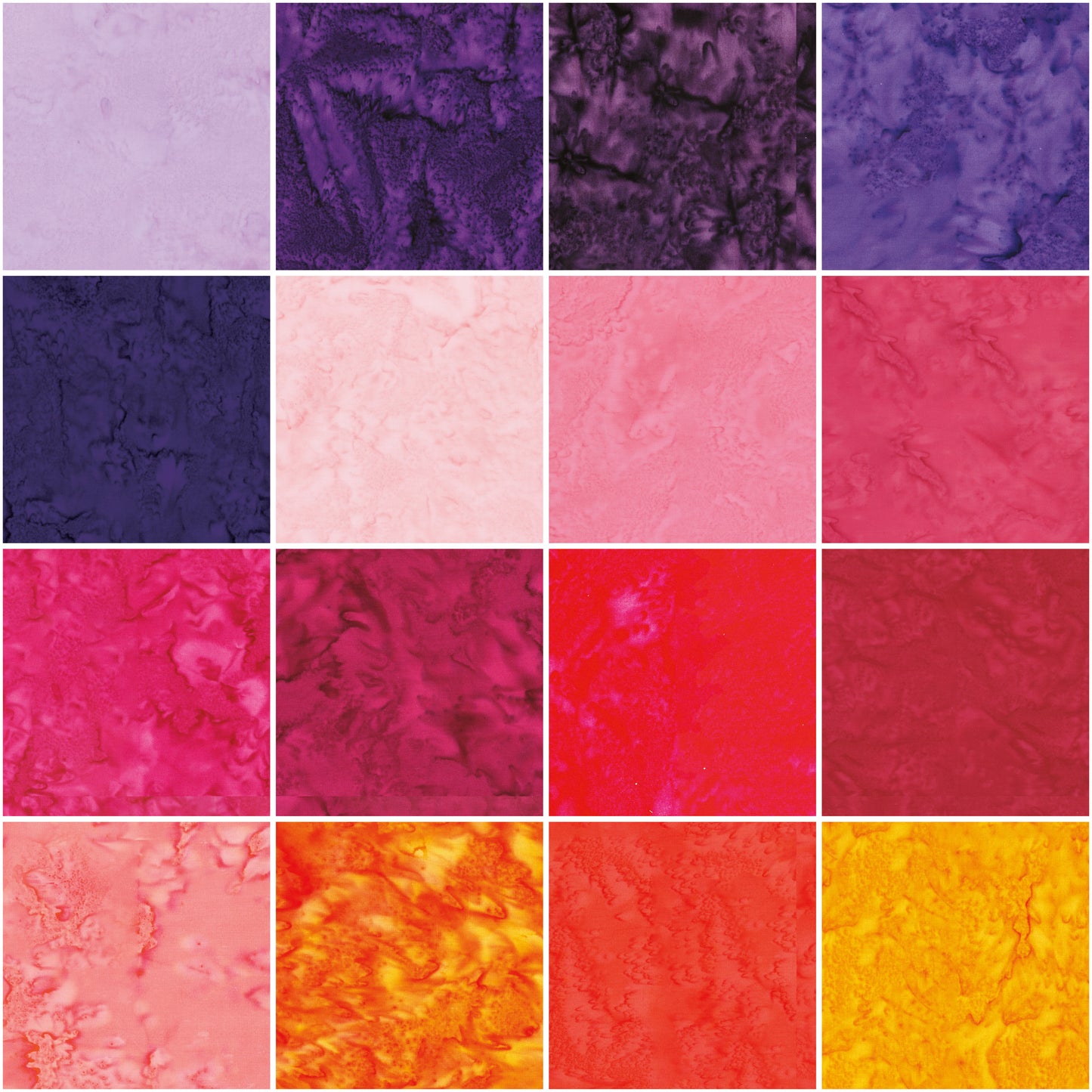 Sunset Sorbet Expressions Batiks Hand-Dyes Fat Quarter Bundle (16 pieces) by Riley Blake Designs (FQ-21003-16)