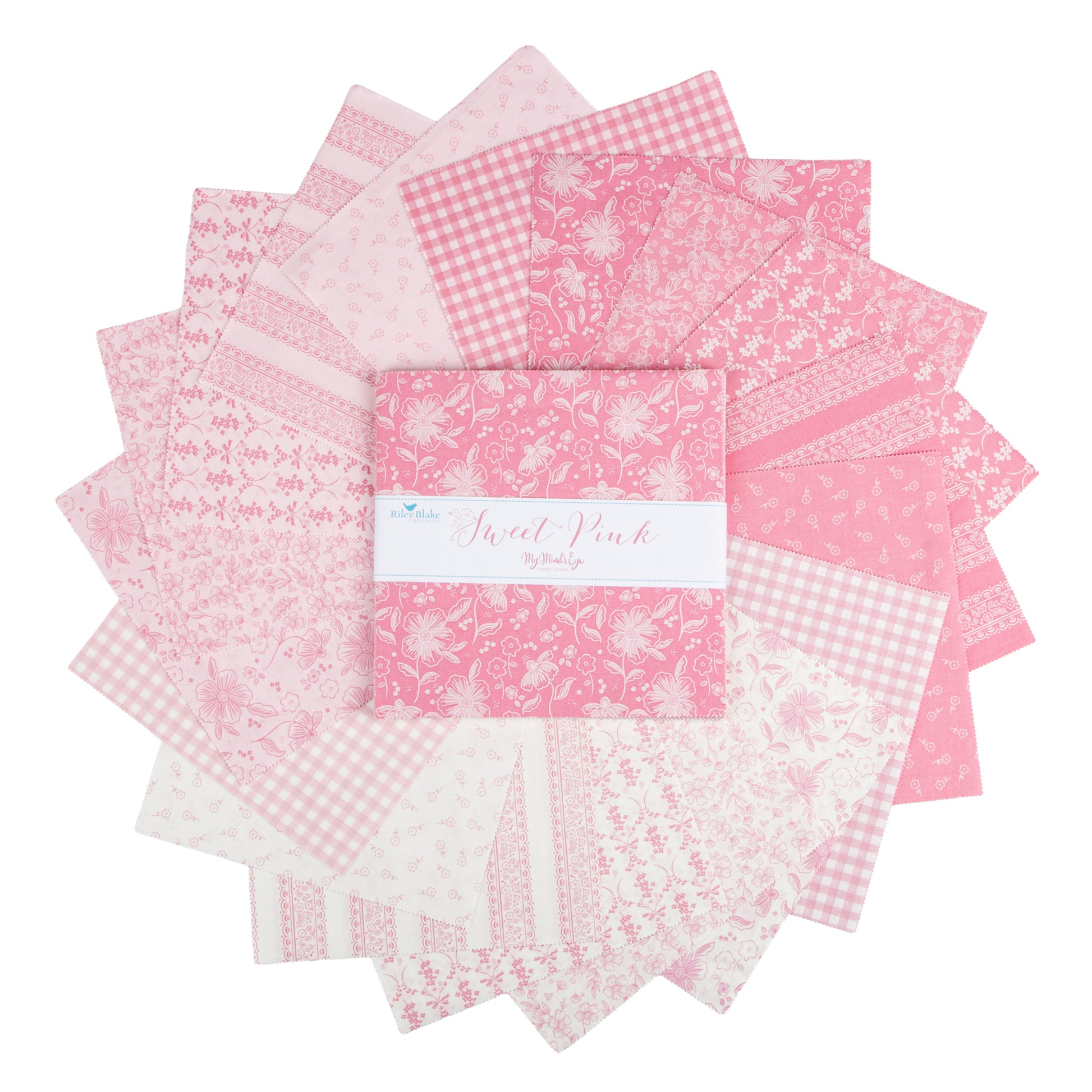 Sweet Pink 10 Inch Stacker (42 pieces) by My Mind's Eye for Riley Blake Designs (10-17410-42)