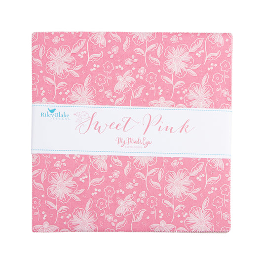 Sweet Pink 10 Inch Stacker (42 pieces) by My Mind's Eye for Riley Blake Designs (10-17410-42)