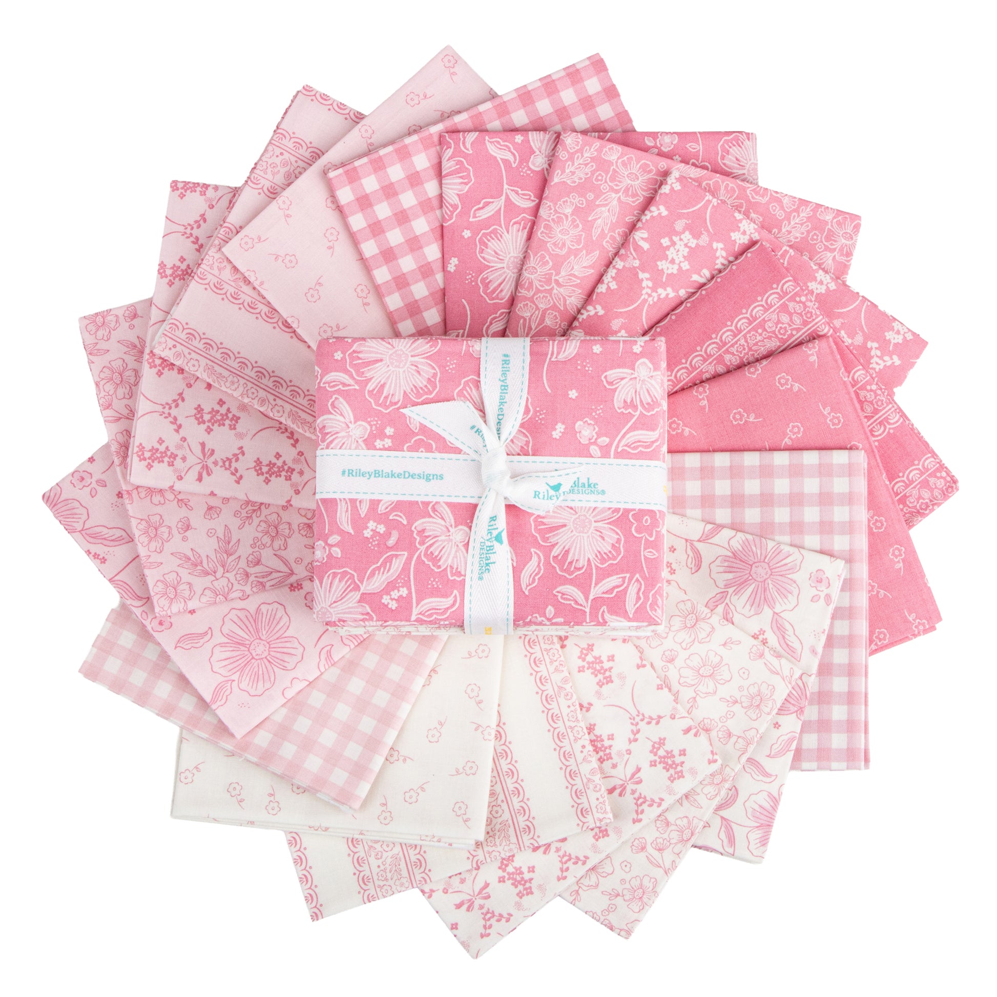 Sweet Pink Fat Quarter Bundle (18 pieces) by My Mind's Eye for Riley Blake Designs (FQ-17410-18)