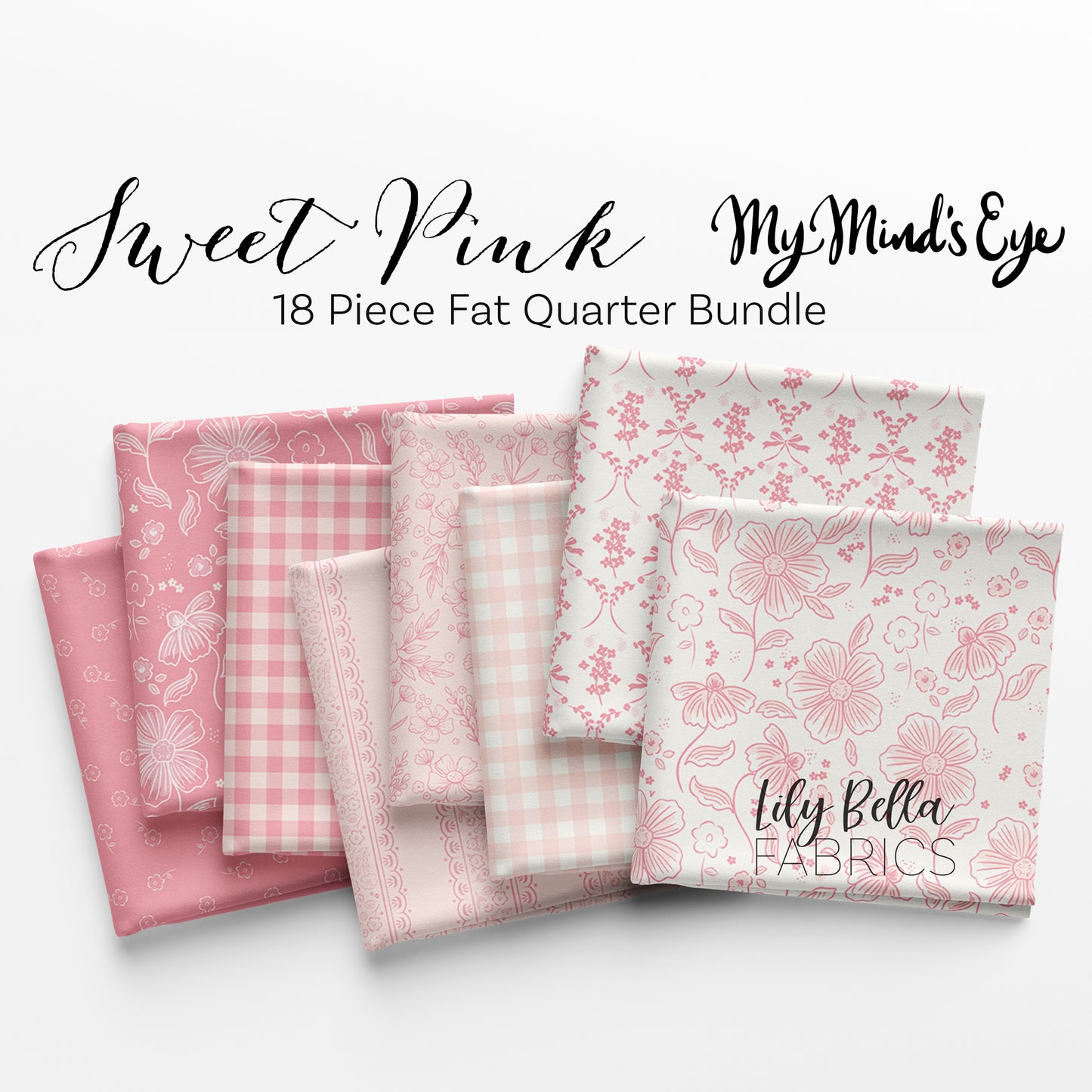 Sweet Pink Fat Quarter Bundle (18 pieces) by My Mind's Eye for Riley Blake Designs (FQ-17410-18)