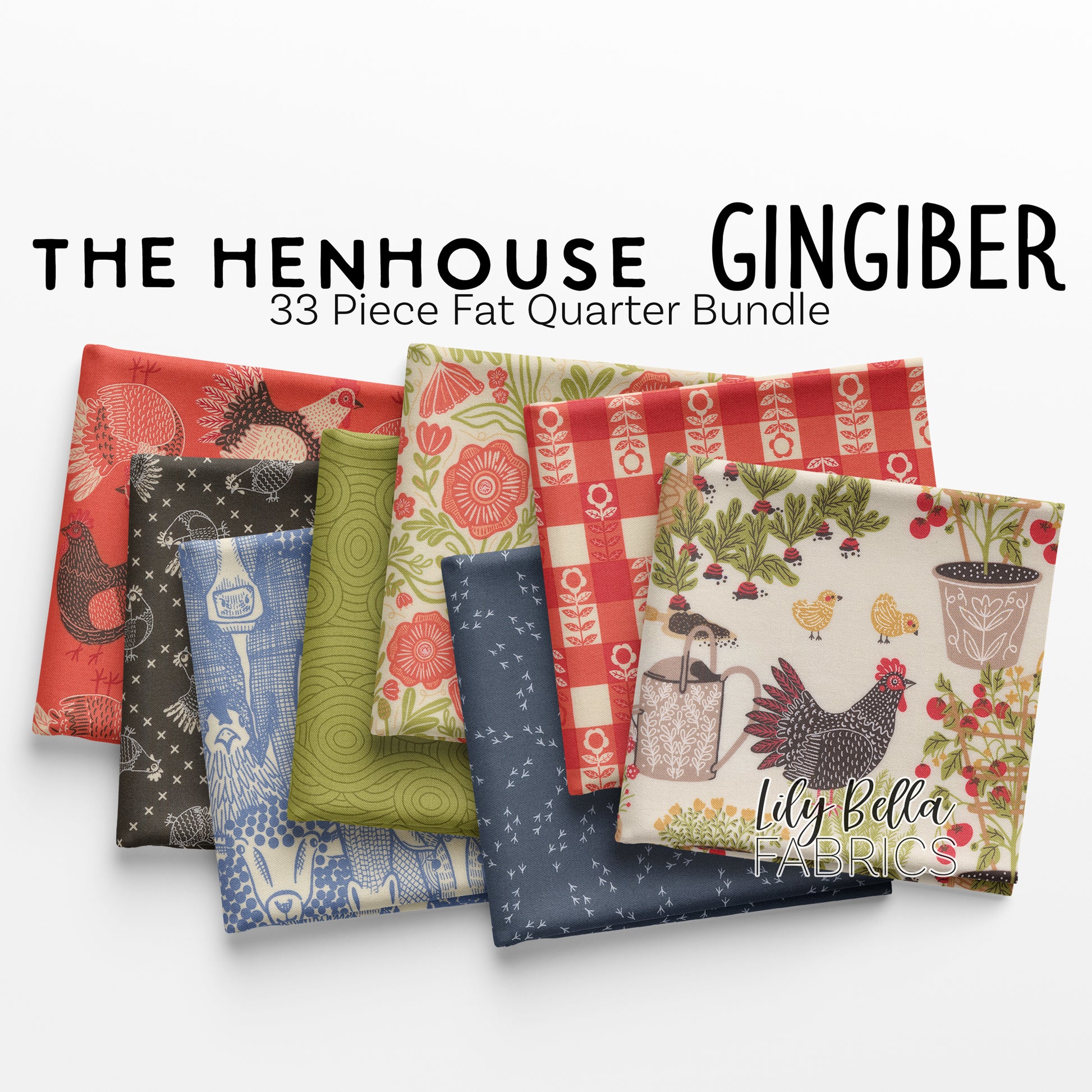 The Henhouse Fat Quarter Bundle (33 pieces) by Gingiber for Moda (48430AB)