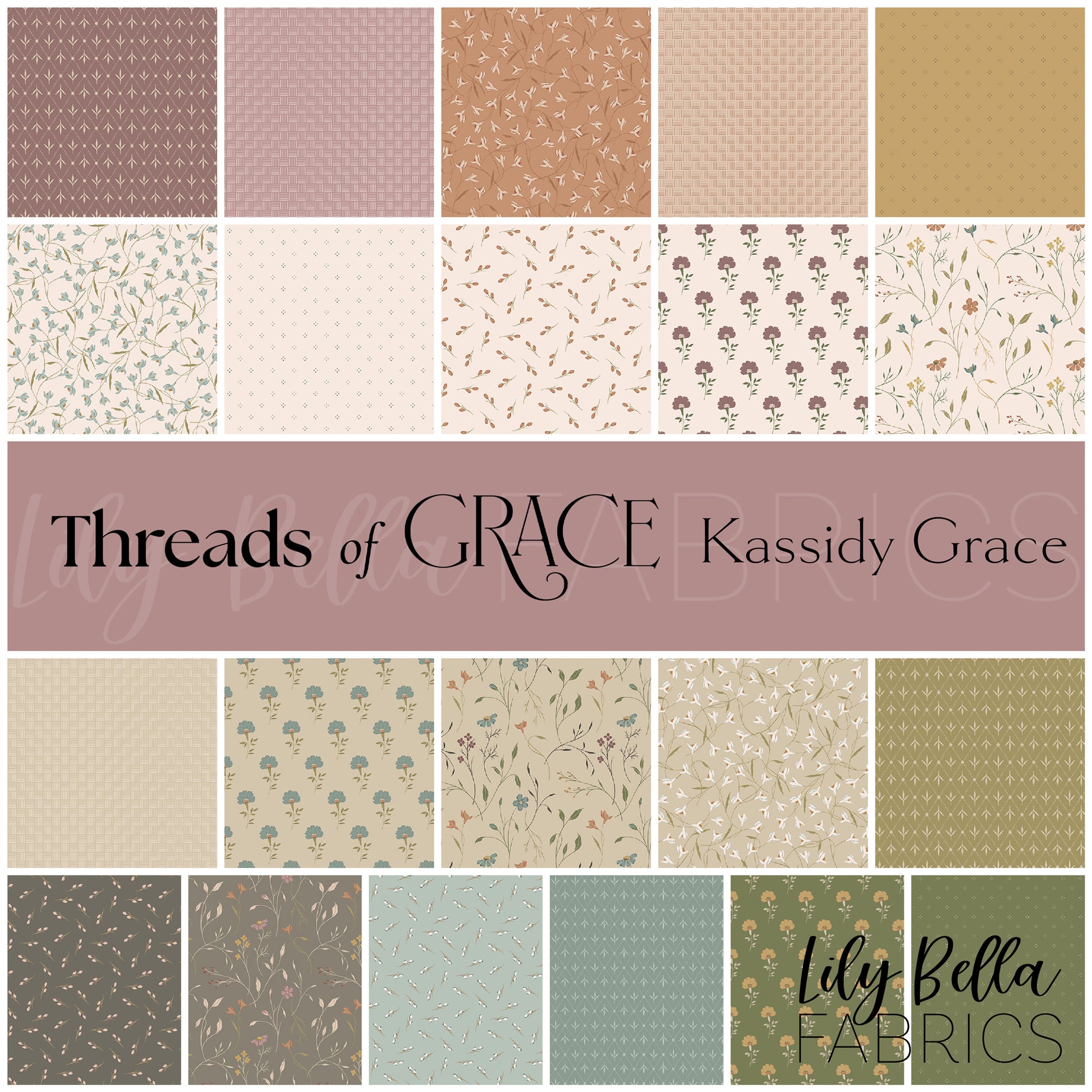 Threads of Grace 10 Inch Stacker (42 pieces) by Kassidy Grace for Riley Blake Designs (10-16820-42)