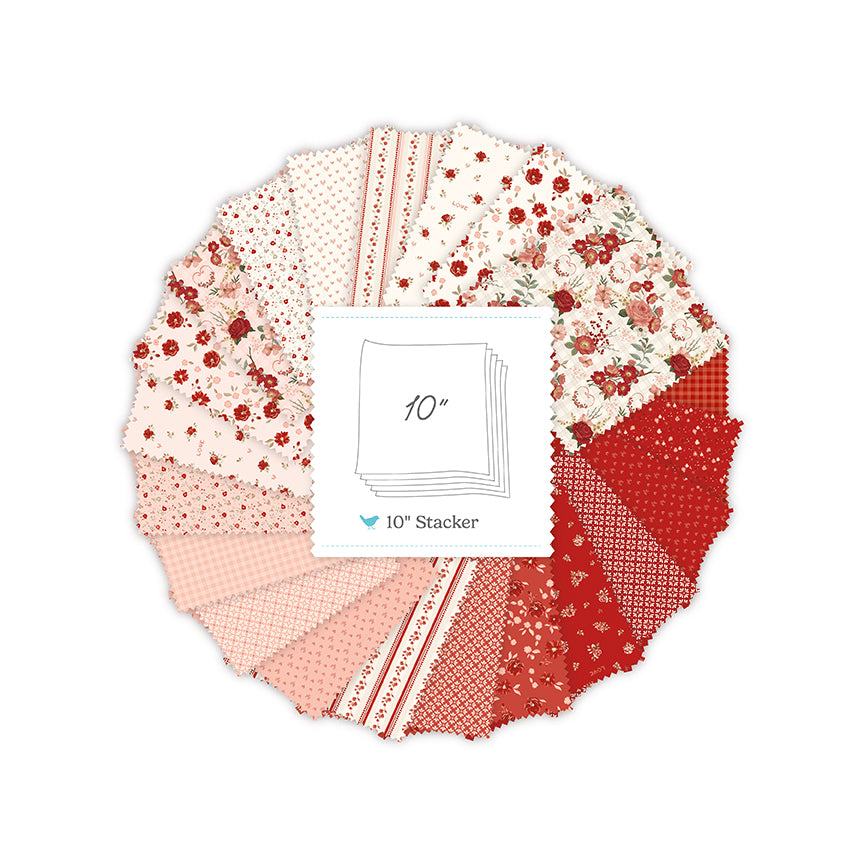 To My Love 10 Inch Stacker (42 pieces) by Sandy Gervais for Riley Blake Designs (10-18580-42)