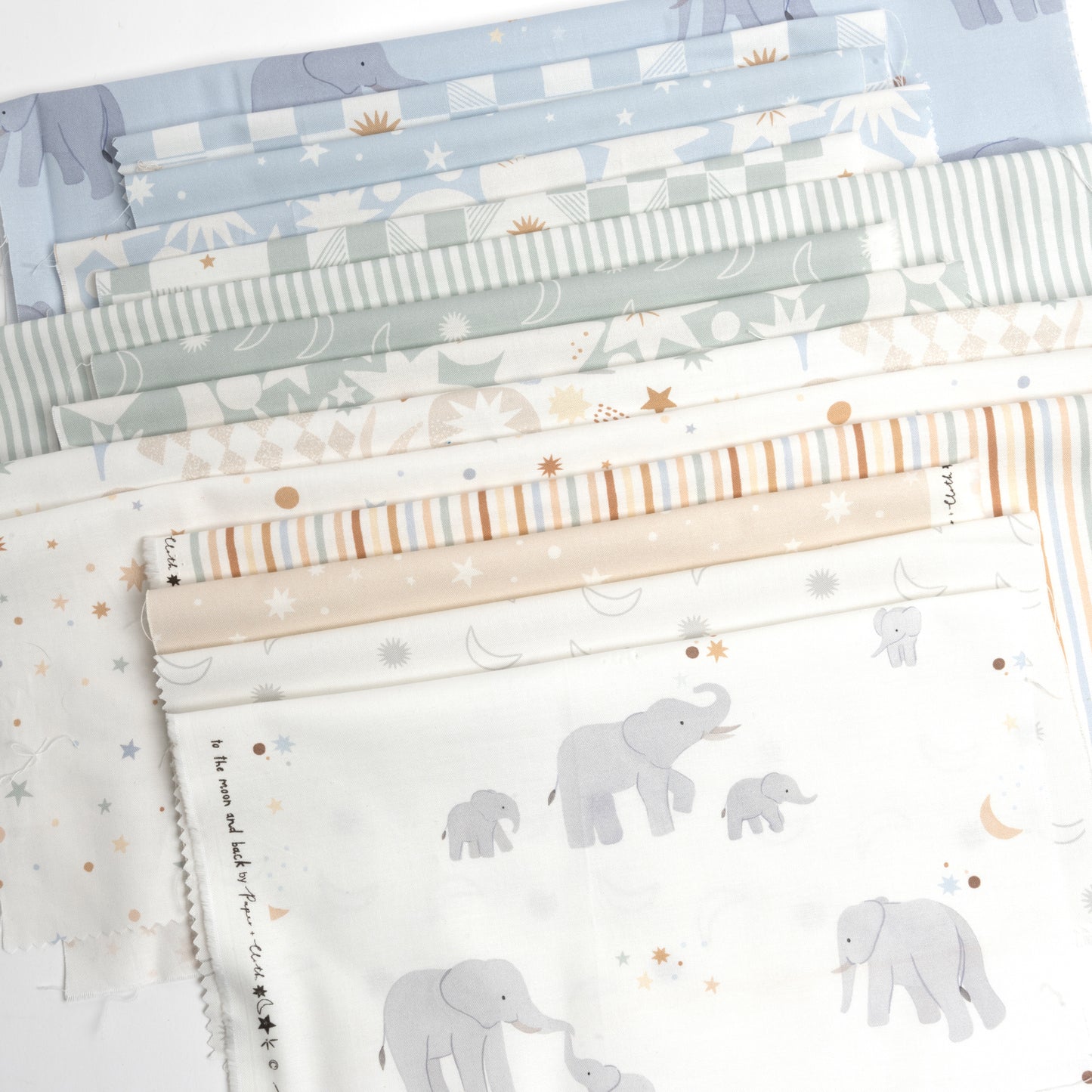 To the Moon and Back Fabric Collection by Paper and Cloth Design Studio for Moda at Lily Bella Fabrics