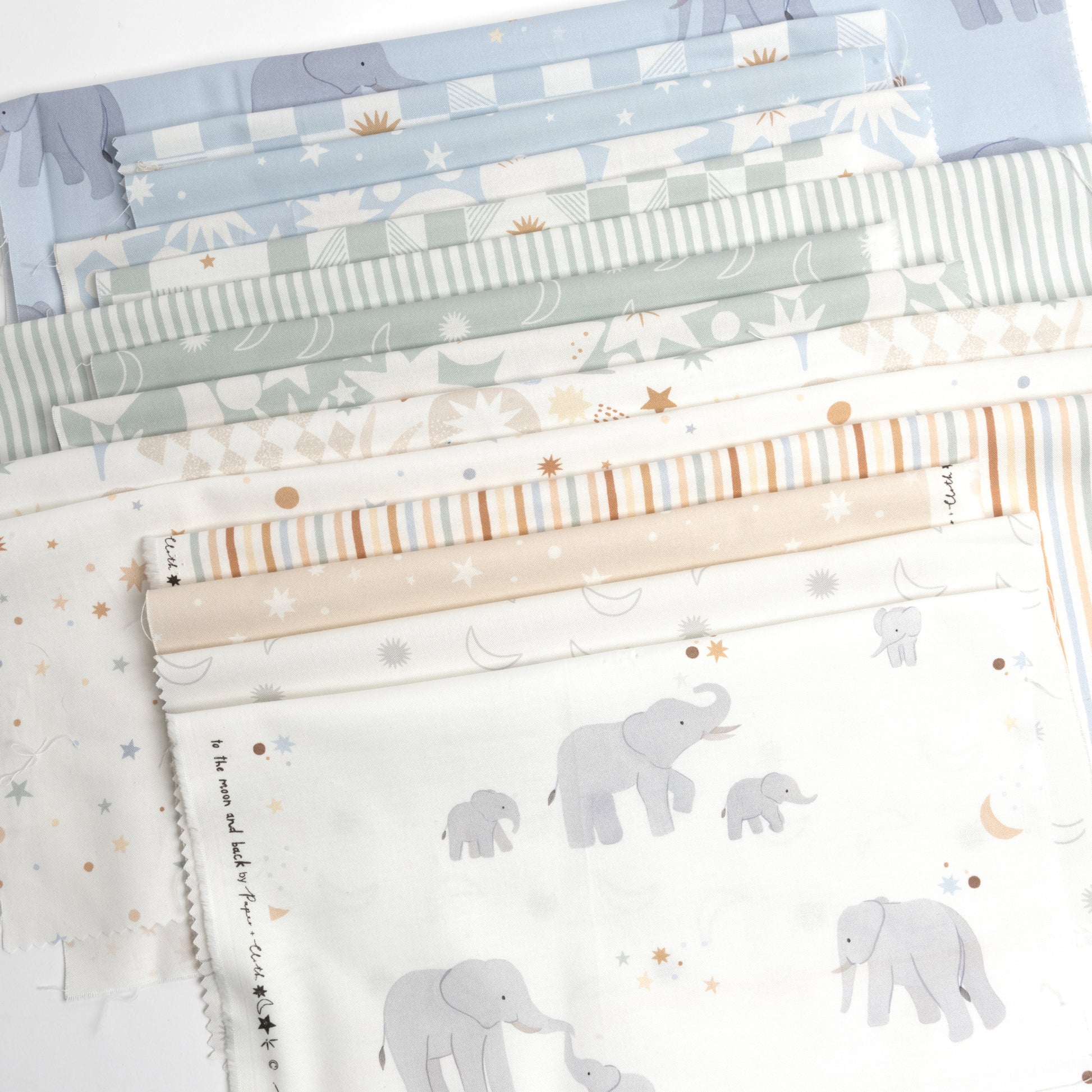 To the Moon and Back Fabric Collection by Paper and Cloth Design Studio for Moda at Lily Bella Fabrics