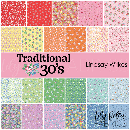 Traditional 30's Fabric Collection by Lindsay Wilkes for Riley Blake Designs at Lily Bella Fabrics