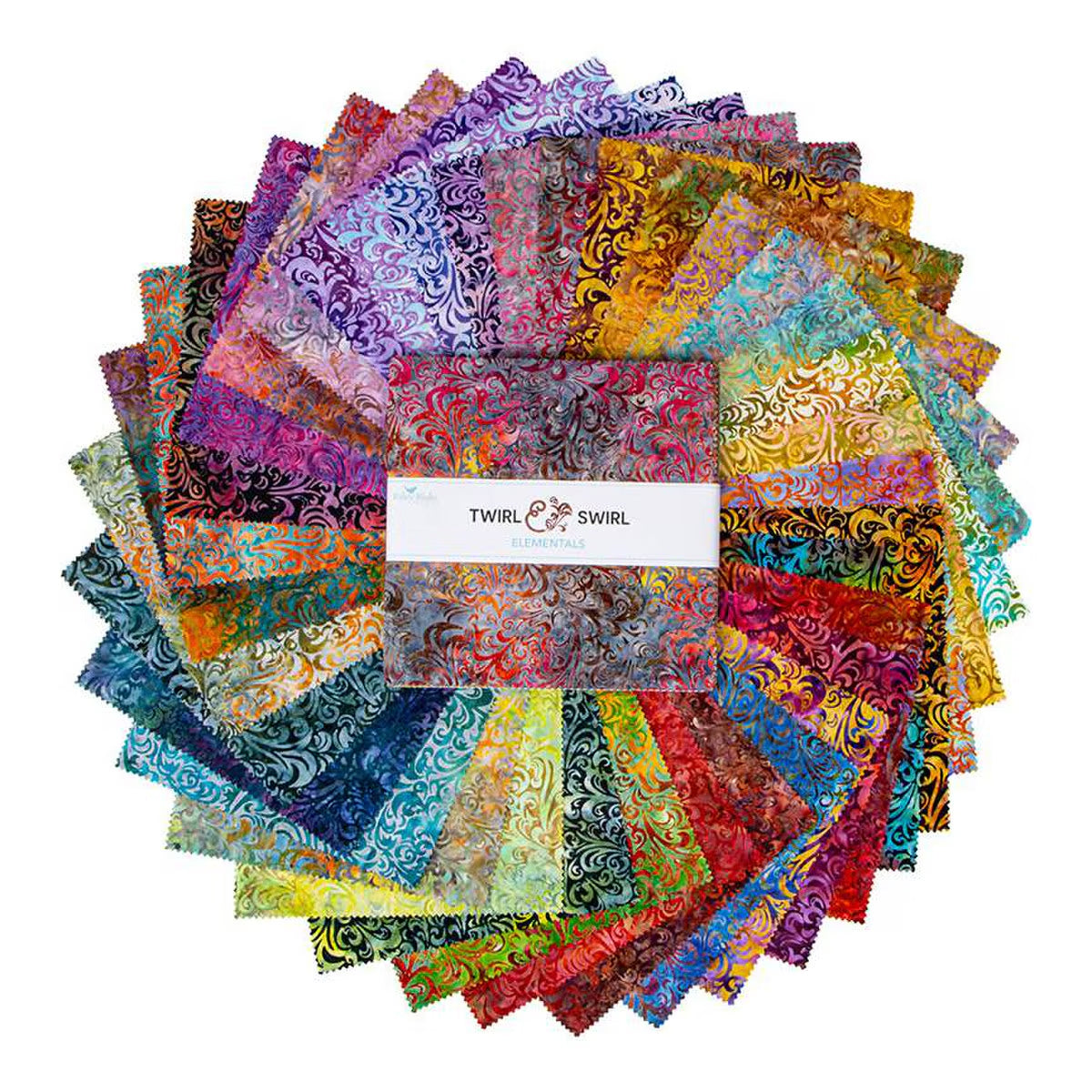 Twirl and Swirl Elementals Expressions Batiks 10 Inch Stacker (42 pieces) by  for Riley Blake Designs (10-21901-42)