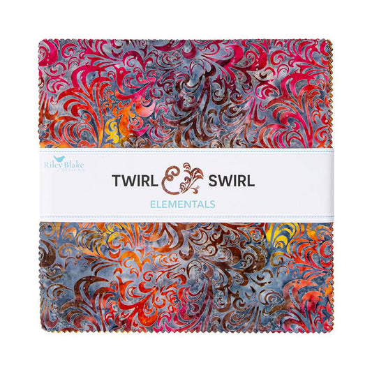 Twirl and Swirl Elementals Expressions Batiks 10 Inch Stacker (42 pieces) by  for Riley Blake Designs (10-21901-42)