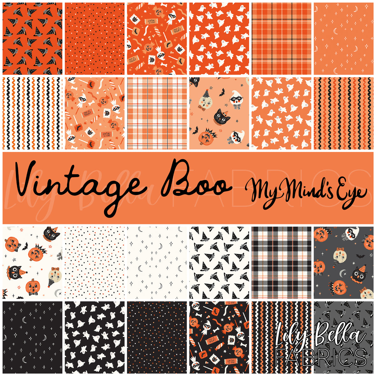 Vintage Boo Fabric Collection by My Mind's Eye for Riley Blake Designs at Lily Bella Fabrics