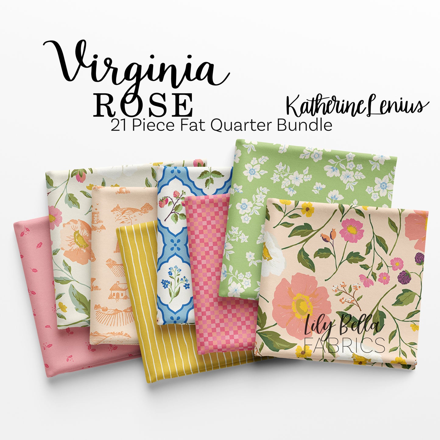 Virginia Rose Fat Quarter Bundle (42 pieces) by Katherine Lenius for Riley Blake Designs (FQ-17320-21)