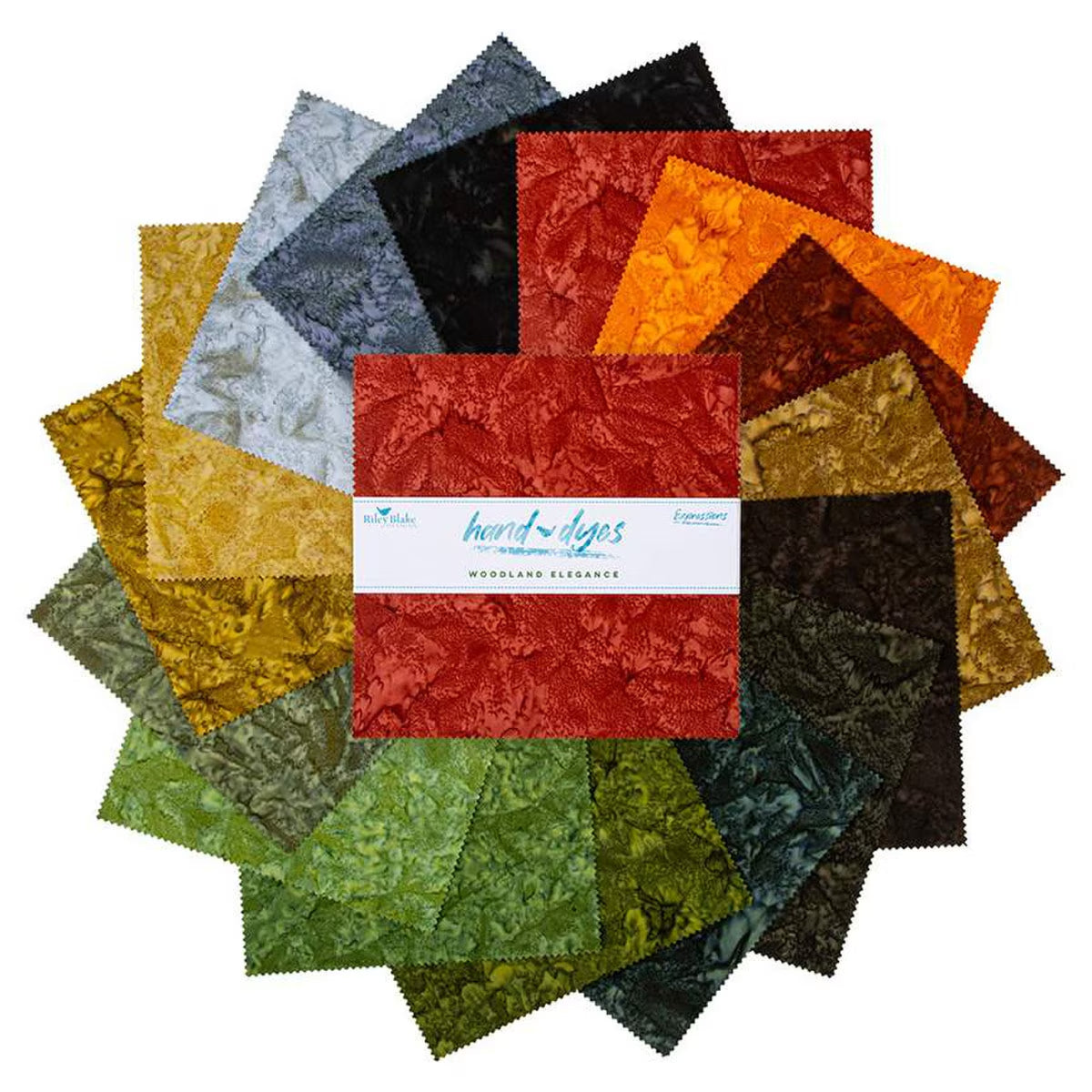 Woodland Elegance Expressions Batiks Hand-Dyes 10 Inch Stacker (42 pieces) by  for Riley Blake Designs (10-21006-42)