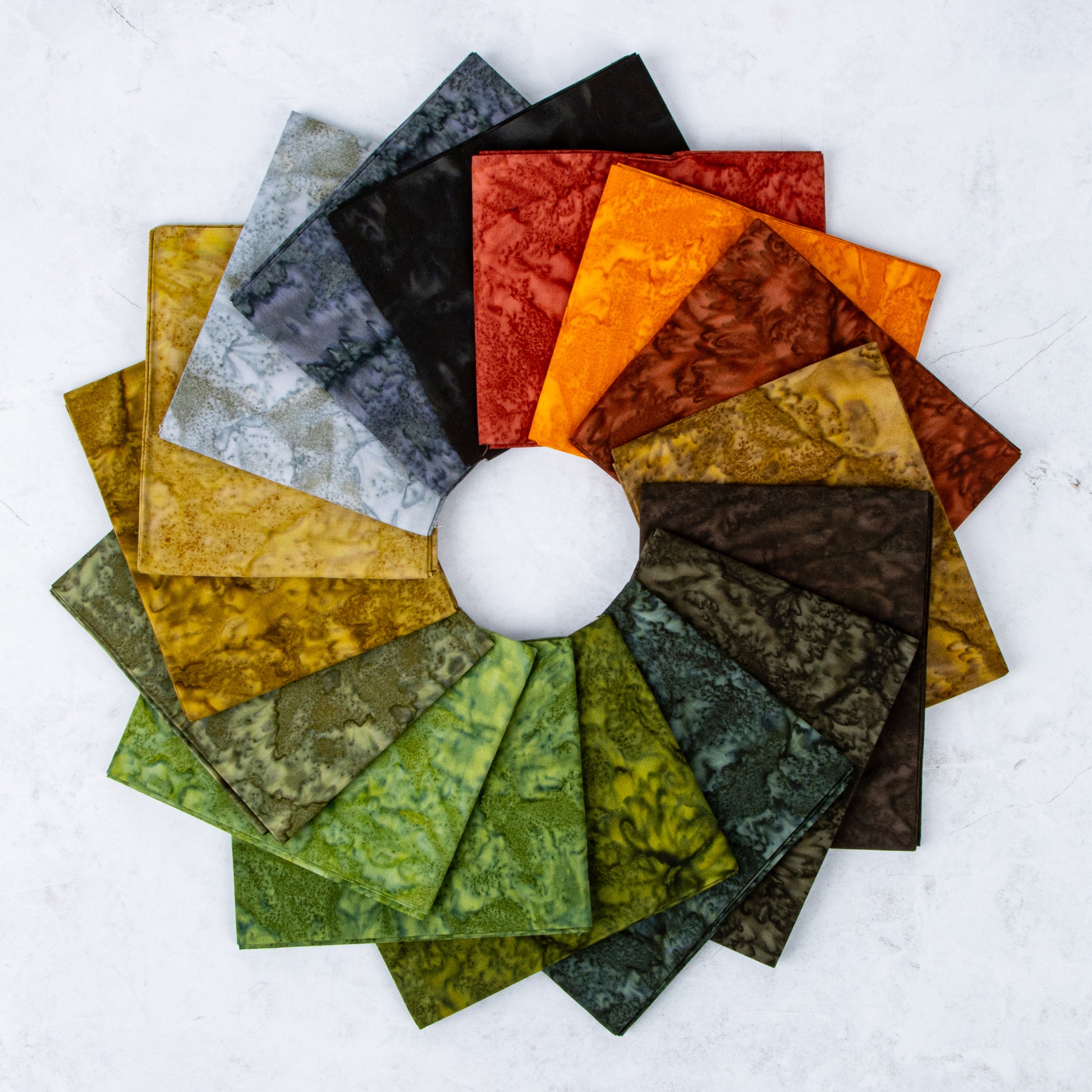 Woodland Elegance Expressions Batiks Hand-Dyes Fat Quarter Bundle (16 pieces) by Riley Blake Designs (FQ-21006-16)
