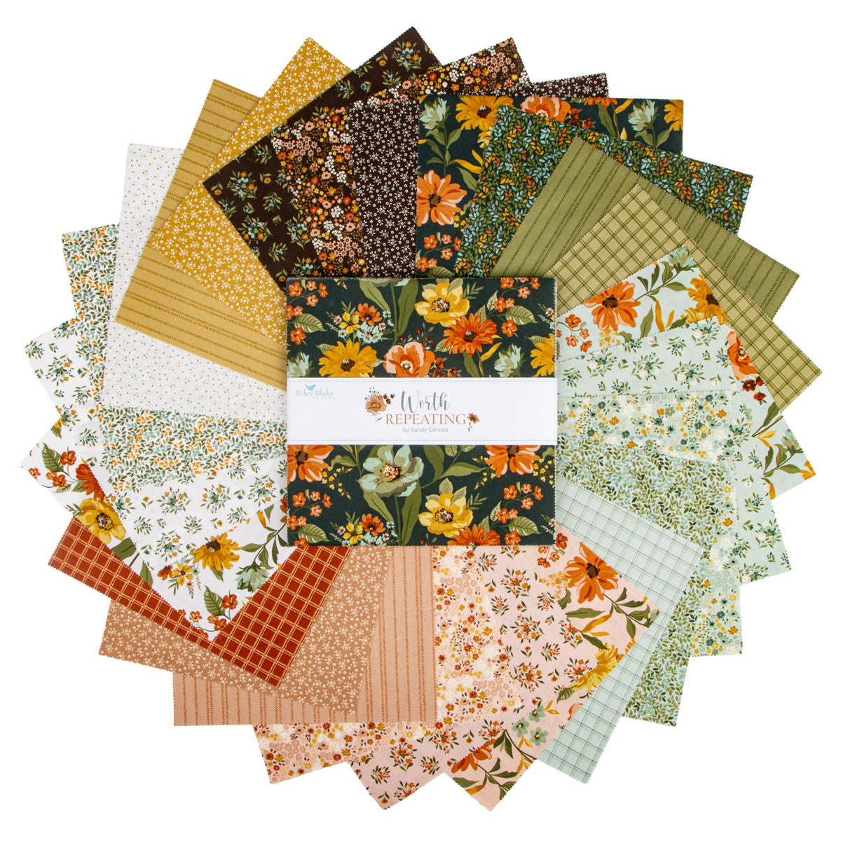 Worth Repeating 10 Inch Stacker (42 pieces) by Sandy Gervais for Riley Blake Designs (10-18260-42)