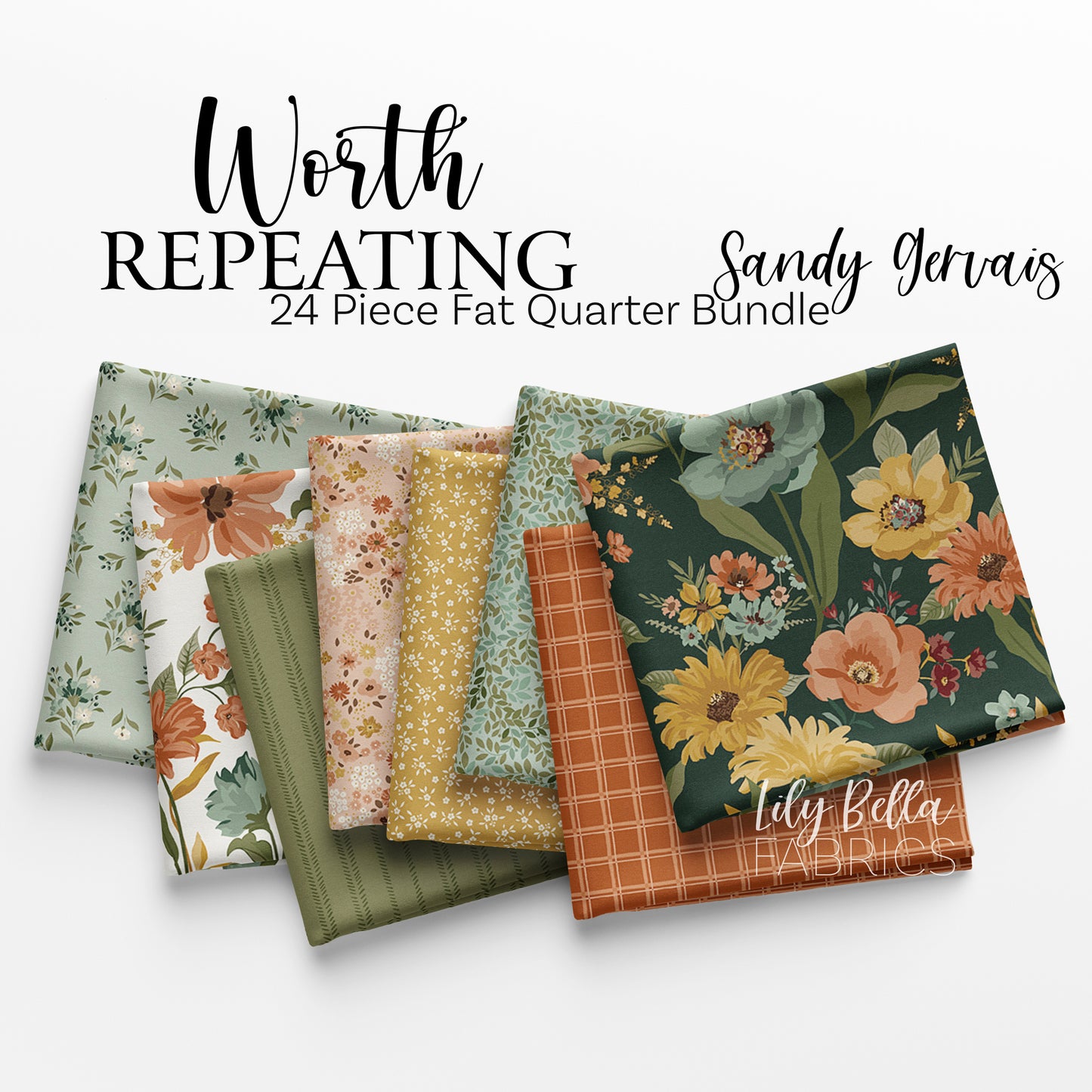 Worth Repeating Fat Quarter Bundle (24 pieces) by Sandy Gervais for Riley Blake Designs (FQ-18260-24)