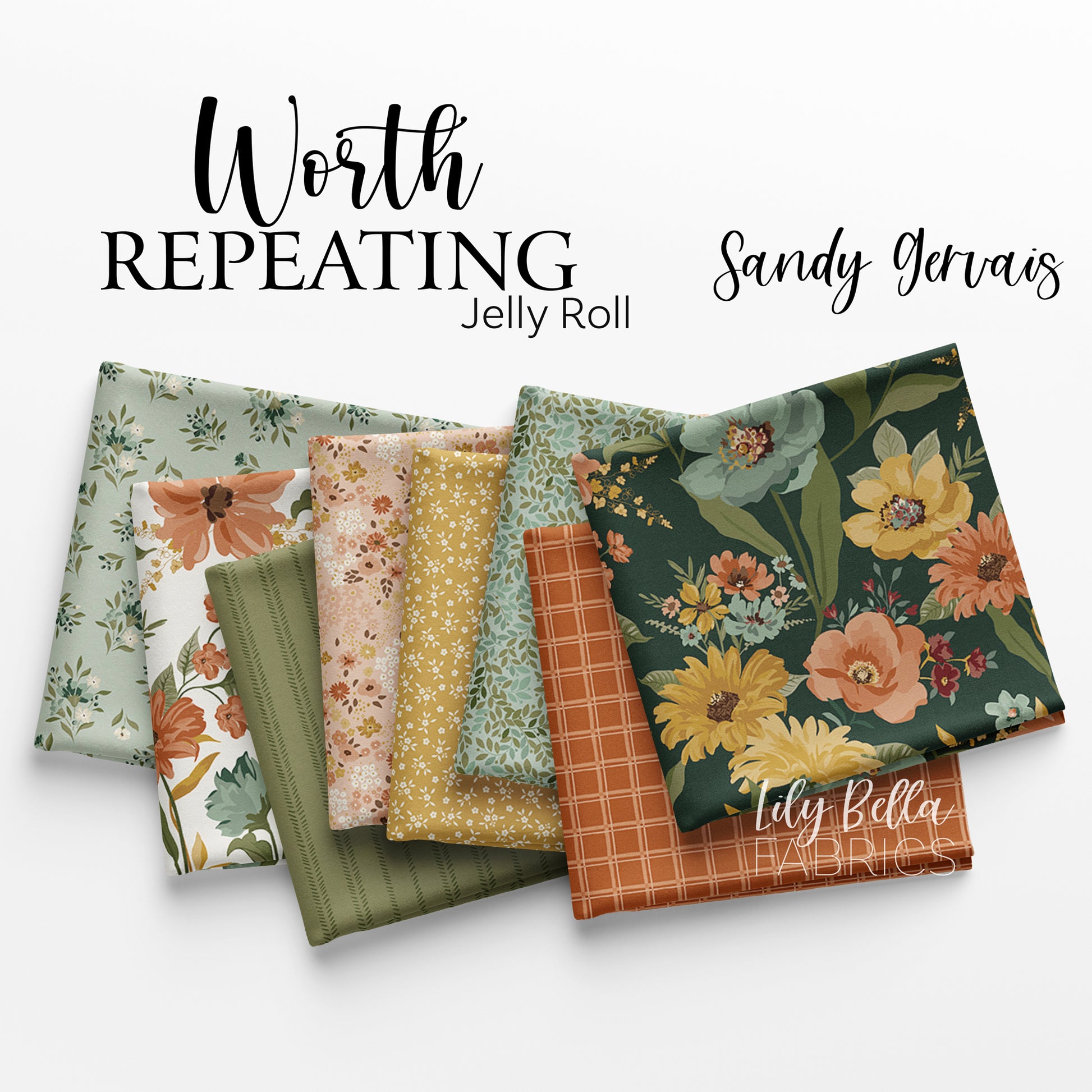 Worth Repeating Rolie Polie (40 pieces) by Sandy Gervais for Riley Blake Designs (RP-18260-40)