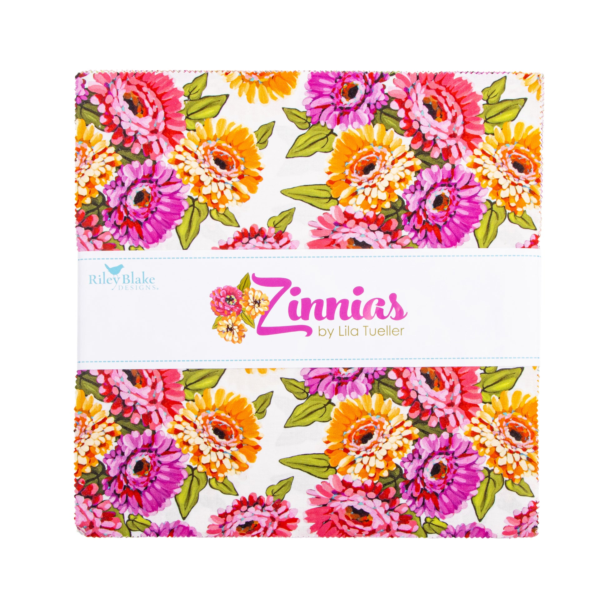 Zinnias 10 Inch Stacker (42 pieces) by Lila Tueller for Riley Blake Designs (10-16690-42)